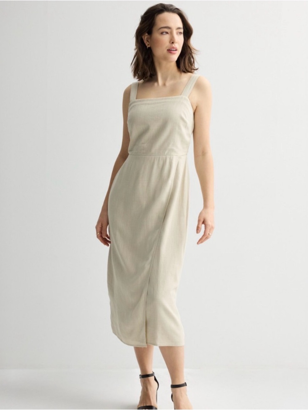 Nine West Cream Square-Neck Midi Dress - Picture 2 of 9